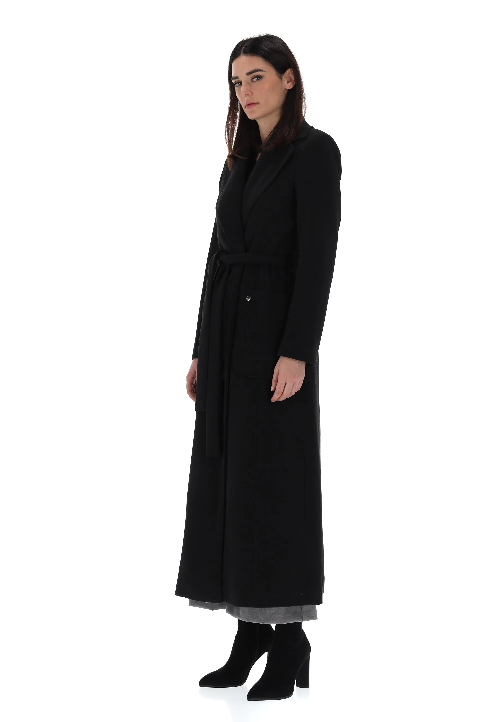 Cappotto lungo èks con fusciacca EKS4047